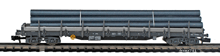 Fleischmann-8287-01-2-Rungenwagen-SBB-grau-Roehren-Ladung