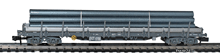Fleischmann-8287-01-3-Rungenwagen-SBB-grau-Roehren-Ladung