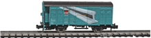 Hobbytrain-23025-X-Gedeckter-Gueterwagen-Bremserhaus-SBB-petrol-Gleisbau