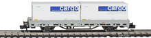 Hobbytrain-2914-3-Ks-Rungenwagen-SBB-mit-Containern-cargo-domino
