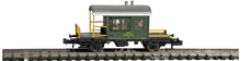 Hobbytrain-31032-Gueterzug-Begleitwagen-Sputnik-SBB-gruen