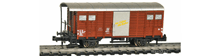 Hobbytrain-31074-Gedeckter-Gueterwagen-Haltestangen-SBB-braun-D-I
