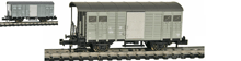 Hobbytrain-31082-Gedeckter-Gueterwagen-Haltestangen-SBB-grau
