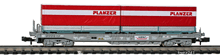 Roco-25288-Sdkmms-HUPAC-Taschenwagen-Wechselpritschen-PLANZER-SBB