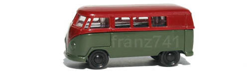 PKWs-Rietze-15601-VW-Bully-Bus-T1-gruen-rot