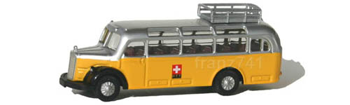 Lemke-Minis-LC3103-MB-O3500-PTT-Bus-Schweizer-Kreuz-Logo-Gepaeckkorb-Dacheckfenster