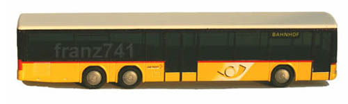 Rietze-16067-Setra-319-PTT-Bus-Ziel-Bahnhof-Posthorn-Logo-neu