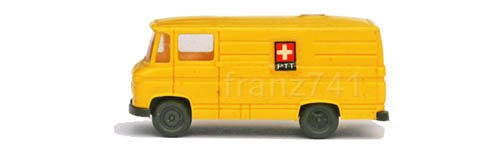 Wiking-9031-MB-L-406-PTT-Kasten-Lieferwagen-Schweizer-Kreuz-Logo